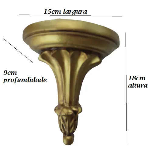 Oratório / peanha dourada envelhecida suporte para imagem ou santo ou vaso antigo