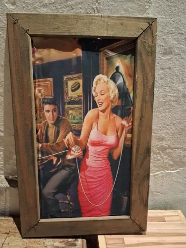 Quadro Decorativo - Motivo Marilyn Monroe E Elvis Presley. 
