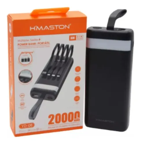 Power Bank para Celular Slim com Luz de Led 20.000Mah