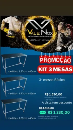 Kit de bancadas de aço inox