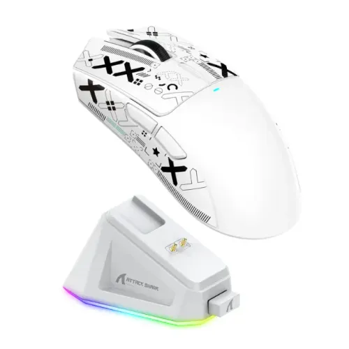 Mouse Attack Shark X11 Preto/Branco