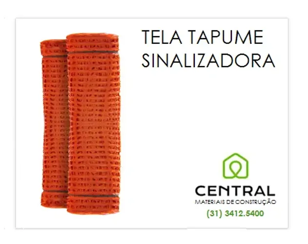 Tela Tapume 120x50 Laranja Plástica Sinal Netten