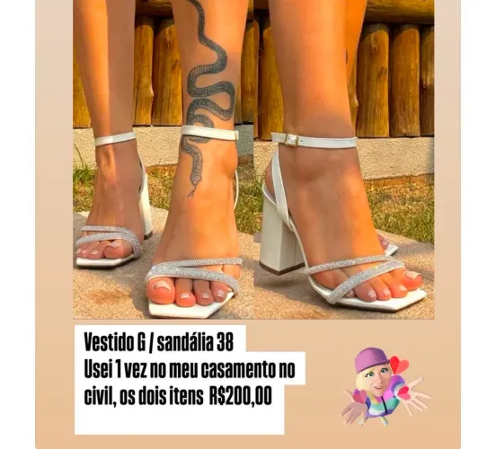 Sandália branca novaaa