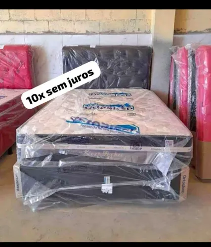 Cama box colchão e suporte (queen) novo