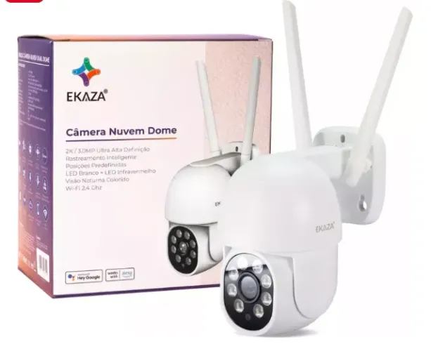 Câmera Wifi a Prova D'água c/ Infravermelho Visão Noturna Audio Onvif e Alexa