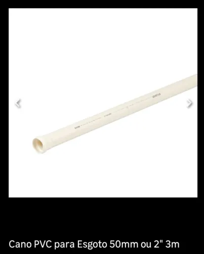 Cano PVC para Esgoto 50mm ou 2" 3m