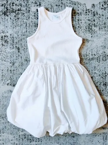 Vestido Zara Kids balonê branco tamanho 8