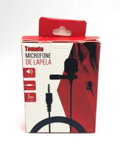 Microfone de Lapela Com Conector P3 de Alta Qualidade de Áudio Tomate Novo na Caixa