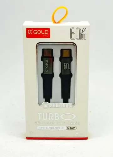 Cabo Para Celular USB-C Até 60w 2 Metro Gold Pro Novo na Caixa