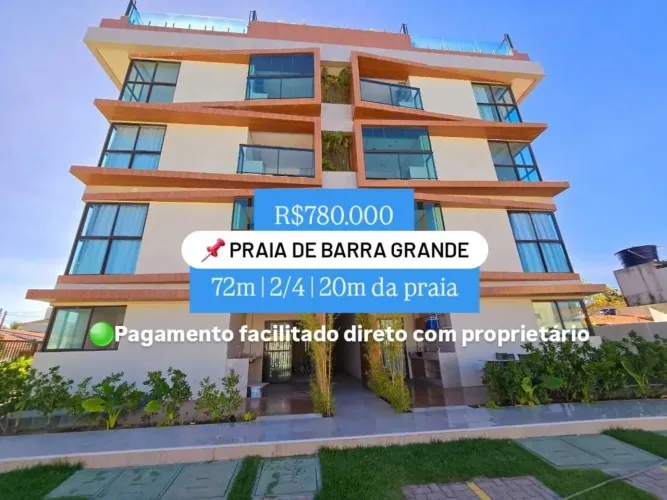 Barra Grande (Caminho de Moisés) 20m da praia Empreendimento recém entregue com pagamento 