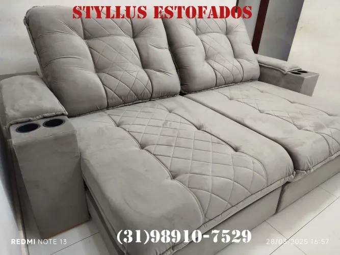 Sofá Retrátil 4 Lugares - Novo