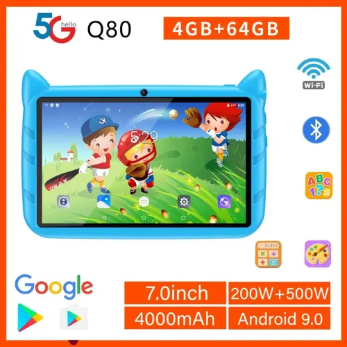 Tablet Infantil 7.0 Polegadas kidpad 4GB+64GB Q80 200W+500W - Android 9.0