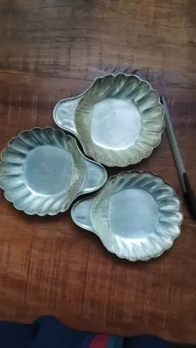 Petisqueira antiga em prata espessada