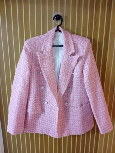 Blazer Tweed Rosa Elegante