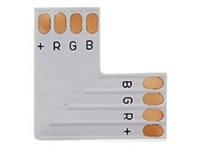 Emenda  Conector L Fita Led Rgb 3528 5050 2 Unid. 4 Vias Automação Arduino Auto COD-CP801 