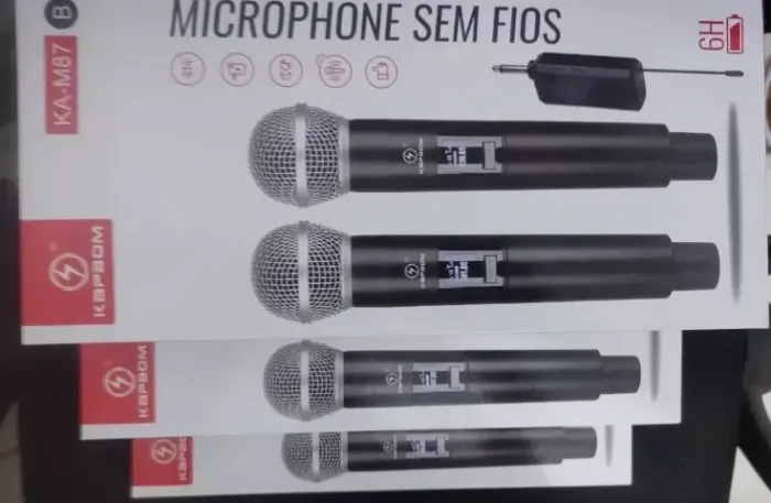 kit 5 unidades - 2 Microfones P10 Wireless Kapbom