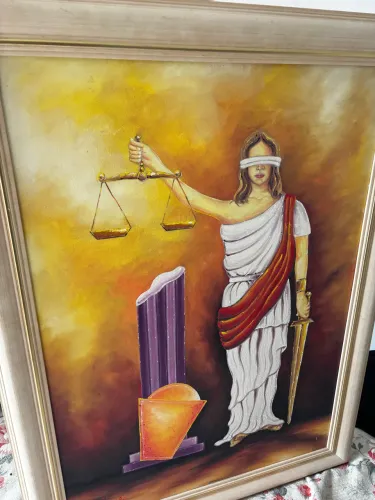 Quadro Pintura em tela Deusa da Justiça Temis