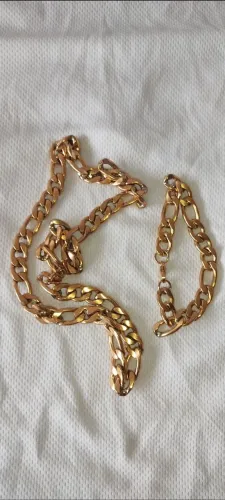 Conjunto Cordão e Pulseira Folheados