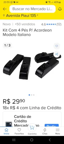 Kit com 4 pes para acordeon modelo italiano 