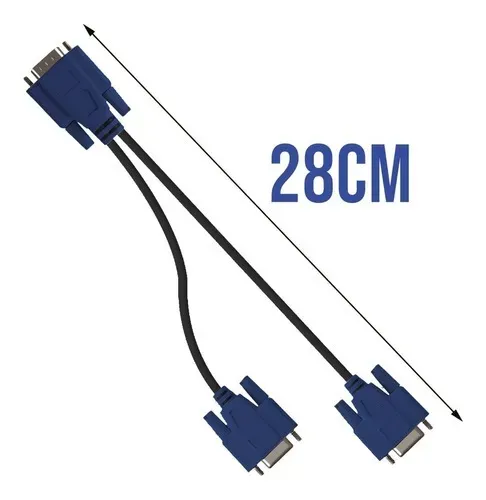 Cabo Y Duplicador 1 Vga X 2 Vga Ligue Seu Pc Em 2 Monitores