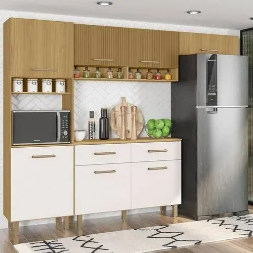 Armário de Cozinha Maia: Design Moderno + Balcão Completo para Transformar seu Espaço