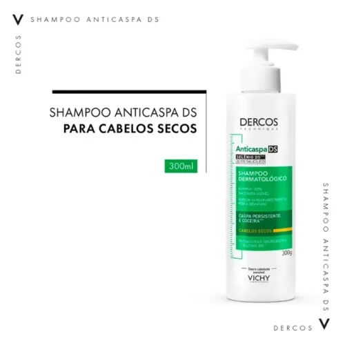 Shampoo Vichy Dercos Anticaspa DS Cabelos Secos 300g (PRODUTO ORIGINAL)