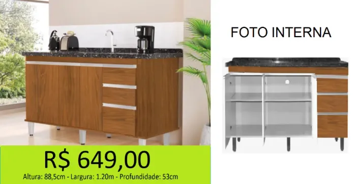 Gabinete de 1,20M a Pronta entrega modelo moderno