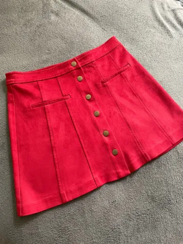 Saia vermelha suede zara