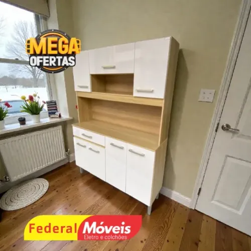 Armário de Cozinha Off White 1,20m (TEMOS CREDIÁRIO)