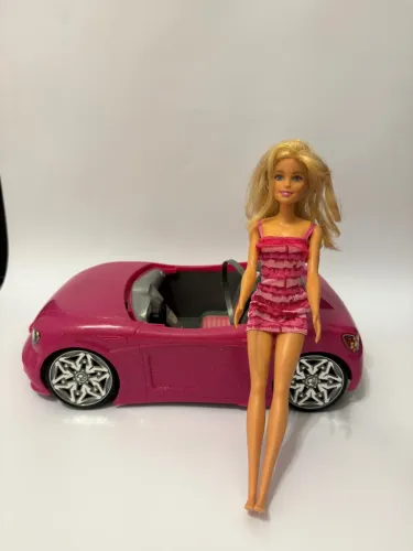Carro Barbie conversível Rosa + Boneca Barbie Original Mattel