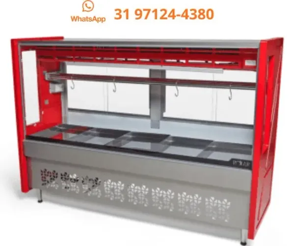 Balcão de Açougue 1,75M Vermelho Polar 127-220v