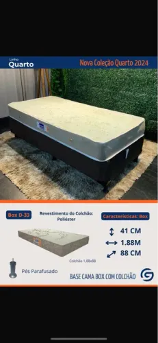 Cama Box com Colchão América 0.88x1.88 - Promoção 