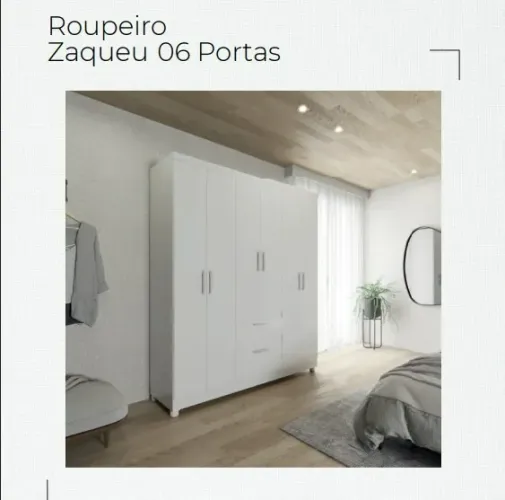 Roupeiro Zaqueu 6 portas 100% MDF 2gvts - 100% MDF