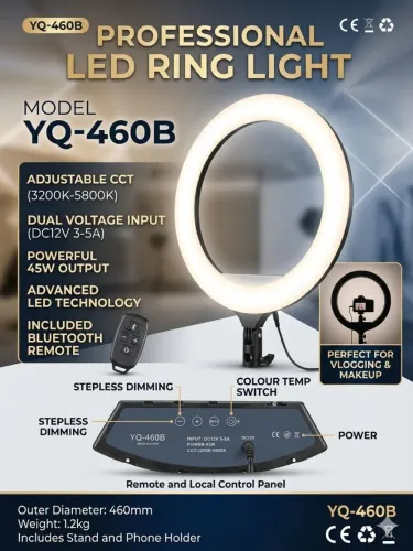 Ring Light Profissional YQ-460B (45W) - LEIA A DESCRIÇÃO 