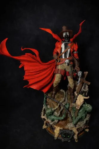 Spawn Pistoleiro - Estátua Decorativa em Resina - Pintura Artesanal