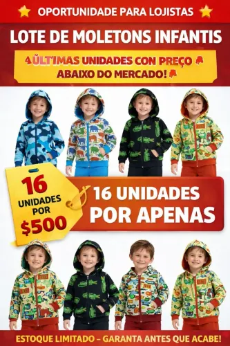 Lote Moletons Infantis - 16 Peças por R$ 500 - Abaixo do Mercado