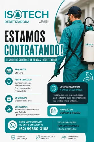 CONTRATA-SE DEDETIZADOR COM EXPERIÊNCIA