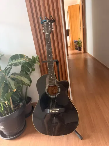 Violão Harmonics preto com cutaway - bem conservado