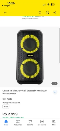 Caixa Som Waaw By Alok Bluetooth Infinite200