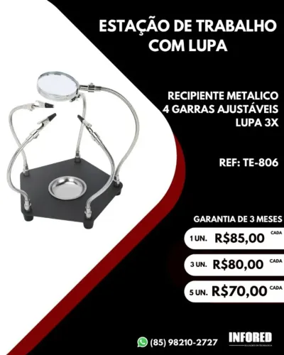 Estação de trabalho com lupa