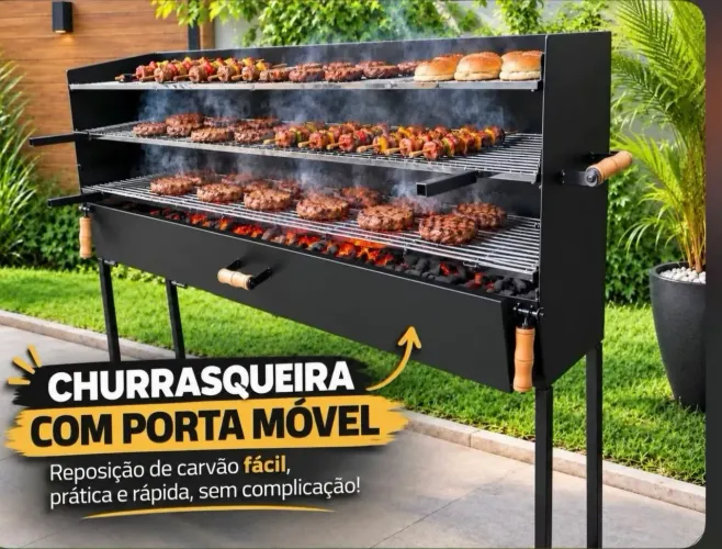 Churrasqueira para espetinho profissional com 1.30 de comprimento