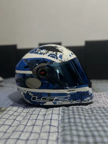 CAPACETE LS2 FF358 Original Tamanho 58 com Viseira Espelhada Azul