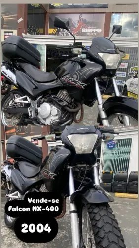 Honda Falcon NX-400 2004 Preta  (Com Baú Incluso)