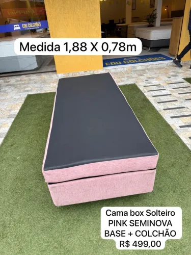 Cama Box Solteiro PINK SEMINOVA - ENTREGA
