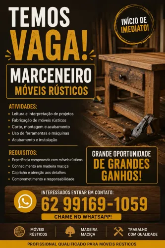 Vaga de Marceneiro - Região Noroeste