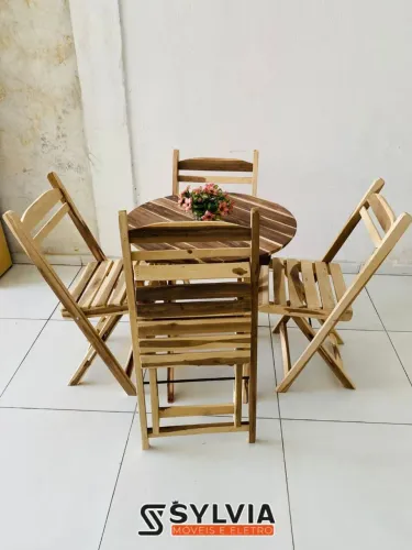 Conjunto dobrável sem verniz 