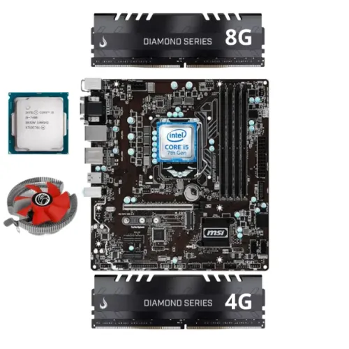 Placa Mãe Gamer B250m Pro-vh I5 7400 12g Ram Ddr4 Rise Usado