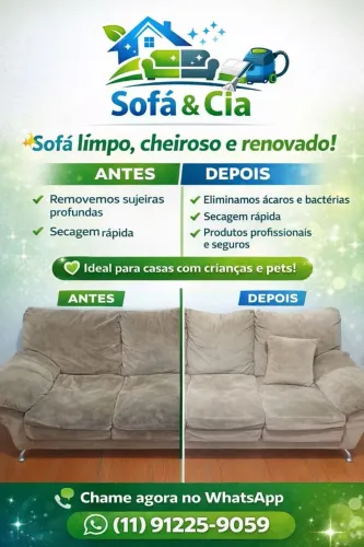 Higienização de estofados.