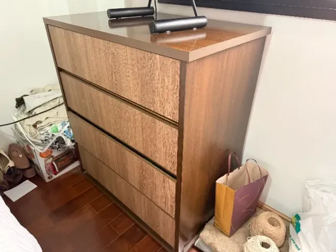 Kit cama quarto - Cabeceira, criado mudo e cômoda