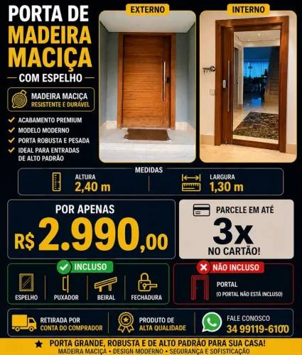 PORTA DE MADEIRA PARA ENTRADA DE SUA CASA